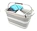 SAMMART 23.8L (6.2Gallon) Collapsible Rectangular Handy Basket/Bucket (Grey)