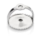 14K Solid White Gold Threaded Screw on Screw off Replacement Earring Back, Post Size .040