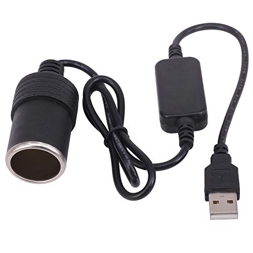 Yeworth 0.6m 5V USB to 12V Car Cigarette Lighter Socket Female Converter Adapter Cord for Car Cigarette Lighters Car Vacuum Cleaner Driving Recorder Etc (USB to Car Cigarette Lighter) - Thumbnail 2