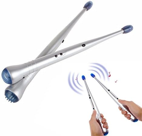 OFKPO 1 Pair Electronic Rhythm Drum Sticks, Musical Instrument. Air Drumstick for Aged 14 or above, Silver - Image 4