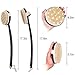 Dry Skin Body Brush - 2 Pcs Detachable Natural Bristle Bath Brush with Slip-Proof Long Wooden Handle, Back Brush Scrubber for Cellulite, Exfoliate, Removing Dead Skin, Perfect Gift for Women