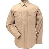 5.11 Tactical Men's Taclite Pro Long Sleeve Work Shirt, Poly-Cotton Fabric, Teflon Finish, Coyote, M, Style 72175