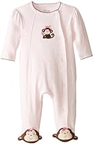 Little Me Baby-Girls Pretty Monkey Footie, Light Pink, Preemie Months