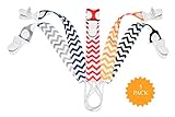 Pacifier Clip - 5 Pack | Unisex | 2-Sided Design | Best Universal Pacifier Holder Set for Girl/boy, Teething Ring Toys, Blankets, Drool Bibs | Perfect Baby Shower Gift