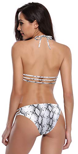 41v%2BZjRw79L SHEKINI Mujer Halter Brasileño Estampado Bikini Set Relleno Trajes de Baño Malla Bañador SHEKINI Mujer Halter Brasileño Estampado Bikini Set Relleno Trajes de Baño Malla Bañador - Imagen 3
