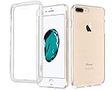 Casetego Compatible iPhone 8 Plus Case,iPhone 7 Plus Case,360 Full Body Two Piece Slim Crystal Transparent Case with Built-in Screen Protector for Apple iPhone 7 Plus/8 Plus,Clear