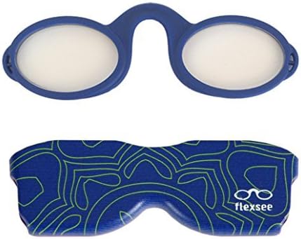 Flexsee Retro Lightweight Flexible Reading Glasses for Your I-Phone, Easy to Carry, Unbreakable, Printed Blue +1 + Free EYEGLASSESCORD