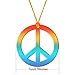 Sunshane 24 Pack Rainbow Peace Sign Necklace Pedant 1960's Hippie Dressing Accessory for Adults Party Favours