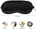 Fitglam Natural Silk Sleep Mask, Best Sleeping Mask Eye Mask Eye Cover for Travel, Nap, Meditation, Blindfold with Adjustable Strap for Men, Women and Teenagers (black)