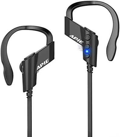 WSCSR Wireless Sports Bluetooth Headphones Wireless Earbuds with Mic Stereo Headset Noise Cancelling Neckband Sweatproof Earphones - Black