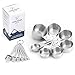 Professional Stainless Steel Measuring Cups and Spoons Set: 13 Pieces - 7 stackable cups AND 6 narrow spoons