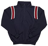 Adams USA Smitty Umpire 1/2 Zip Long Sleeve Pullover Jacket (Navy/Scarlet, XX-Large)