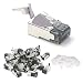 VCE 25 PCS Nickel Plated Shielded RJ45 Modular Plug for Cat6/Cat6A/Cat7 Cable STP Solid and Stranded Ethernet Wire - 50u Gold-Plated