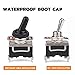 Heavy Duty Rocker Toggle Switch 15A 250V / 20A 125V AC ON/Off 2 Position SPST Toggle Switch with Waterproof Boot Cap Cover for Car Auto Boat， 6 Sets