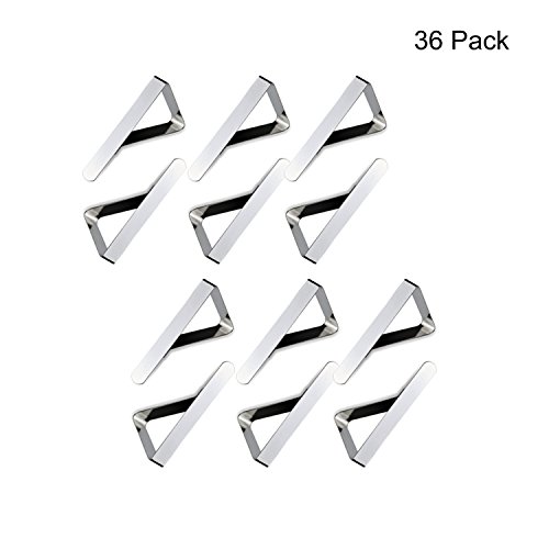 Avesfer 36 Pack Tablecloth Clips Flexible Stainless Steel Table Cover Clamps Table Cloth Holders for Picnics Marquees and Weddings Home Part - Thumbnail 7