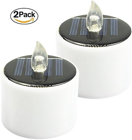 LED Candles Light/Lamp,Mingshop Solar Powered Waterproof Windproof Yellow Flicker ABS Decor for Room Dinner Party Lighting Yard Window Ourdoor (4pack)