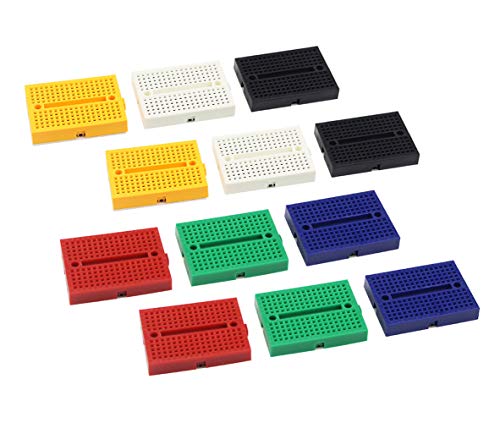 LampVPath [12Packs] 170 Points Mini Small solderless breadboard for Arduino Proto Shield (6 colors)