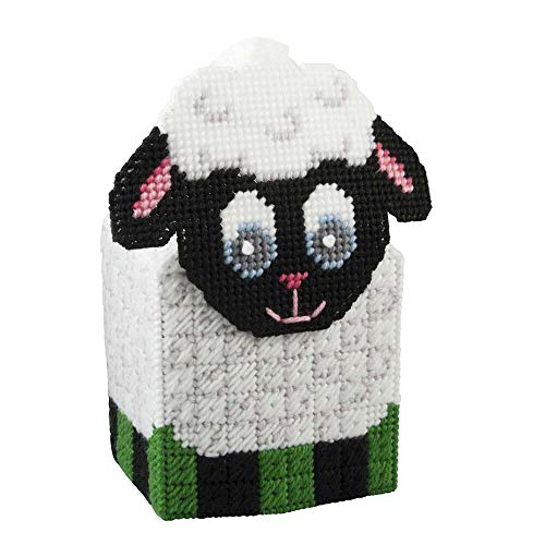 Herrschners Shelby The Sheep Tissue Box Plastic Canvas Kit