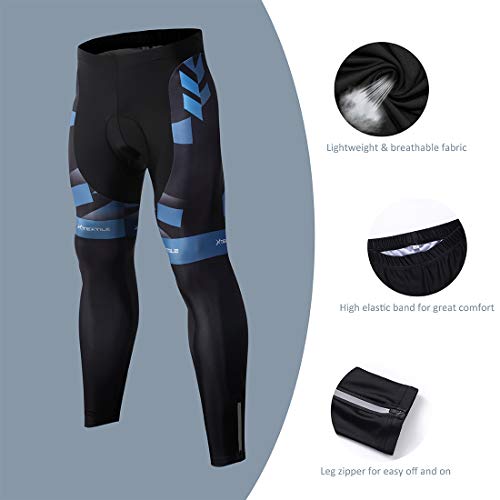 image for Xtextile Men's Bicycle Pants 4D Coolmax Padded Cycling Tights Leggings