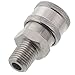 Erie Tools Pressure Washer 1/4in. Male NPT to Quick Connect Socket Stainless Steel Coupler High Temp 4000 PSI 10.5 GPM