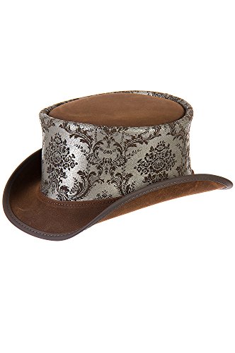 Steampunk Parlor Leather Top Hat
