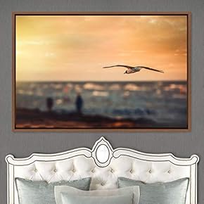 signwin Framed Canvas Wall Art Soaring Bird Aerial...
