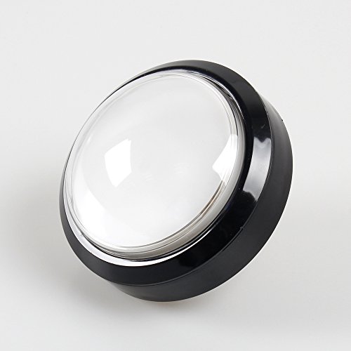 EG Starts 4 Inches Arcade Buttons 100mm Larger Big Dome Convex Type LED Lit Illuminated Push Button for For Arcade Machine DIY Kit & Raspberry Pi Game Part ( White )