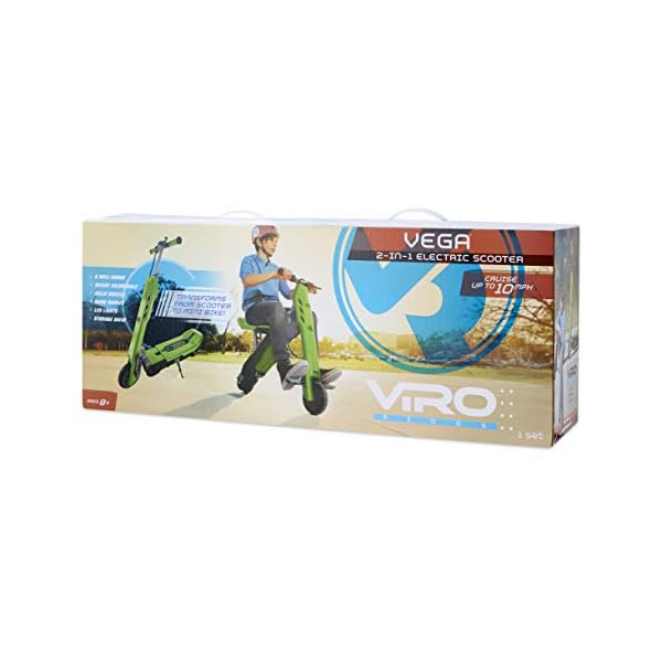VIRO Rides Vega 2in1 Transforming Electric Scooter & Mini Bike, Green