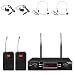 innopow 80-Channel Dual UHF Wireless Microphone System,inp Cordless mic Set, 2 Headset& 2 Lapel Lavalier Microphone, Long Distance 200-240Ft Prevent Interference,16 Hours Use for Church, Weddings