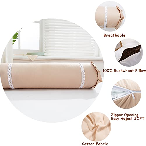 Lumbar Support Buckwheat Pillow EDOMI Cervical Neck Roll Pillow