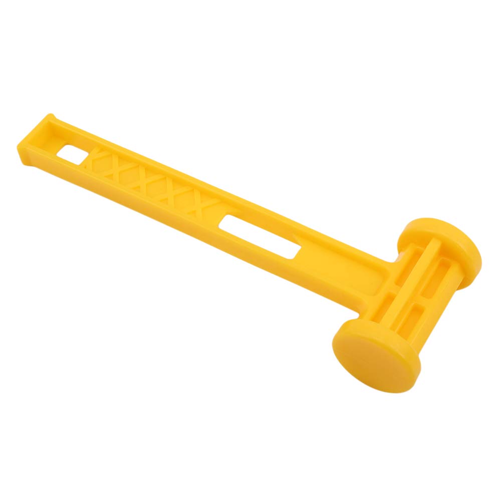 IKAAR Camping Mallet Hammer Tent Peg Puller Extractor Plastic Mallet Hammer Yellow 10.43 oz