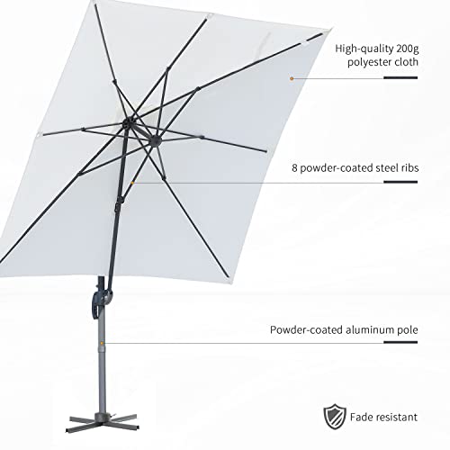 Outsunny 8 x 8FT Cantilever Patio Umbrella Square Offset Umbrella