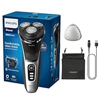 Philips Electric Shaver 3000 Series - Wet & Dry Electric Shaver for Men with SkinProtect Technology in Space Grey, Pop-up Beard Trimmer, Cordless Shaver with Travel Pouch (Model S3241/12)