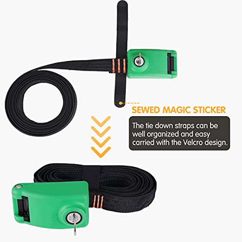 FLYVER Lockable Tie Down Straps, 10FT Reinforced Locking Kayak Straps