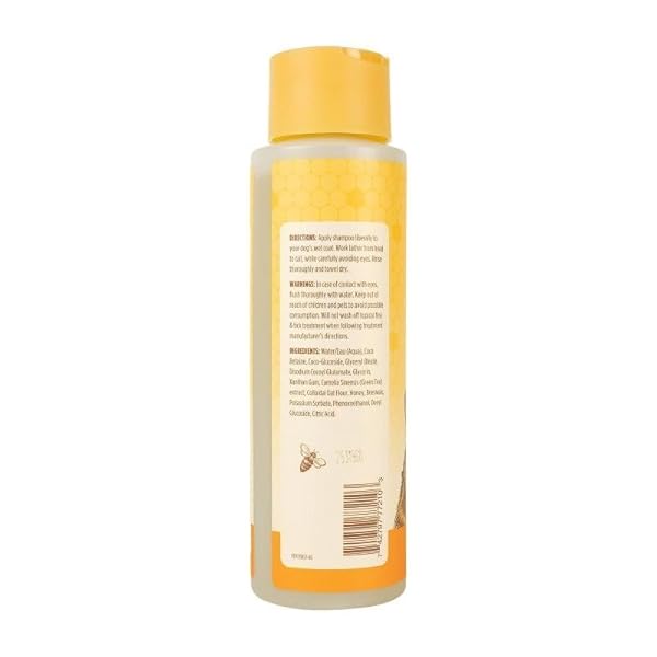 BURT’S BEES FOR PETS OATMEAL DOG SHAMPOO WITH HONEY, SOOTHING DOG SHAMPOO FOR ITCHY AND SENSITIVE SKIN, PH BALANCED FORMULA THAT GENTLY CLEANS AND MOISTURIZES DOG COATS, 16 FL OZ