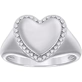 Jewels By Lux Sterling Silver Women's Heart Bridal Anniversary Wedding Engagement Band Ring
