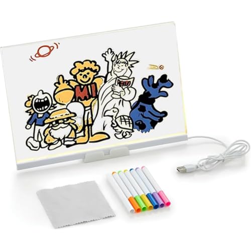 Prancheta de Desenho com Luz LED A4 USB – Mesa de Luz com Iluminação, Ideal para Desenho, Planner, Lembretes e Crianças Quadro Desenho Luminária Led Para Escrita Apagável Premium