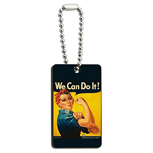 Rosie The Riveter - War Poster Wood Wooden Rectangle Key Chain