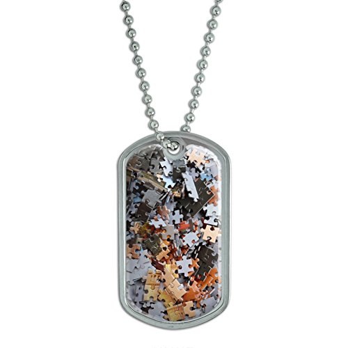Jigsaw Puzzle Pieces - Jig Saw Game Hobby Military Dog Tag Keychain