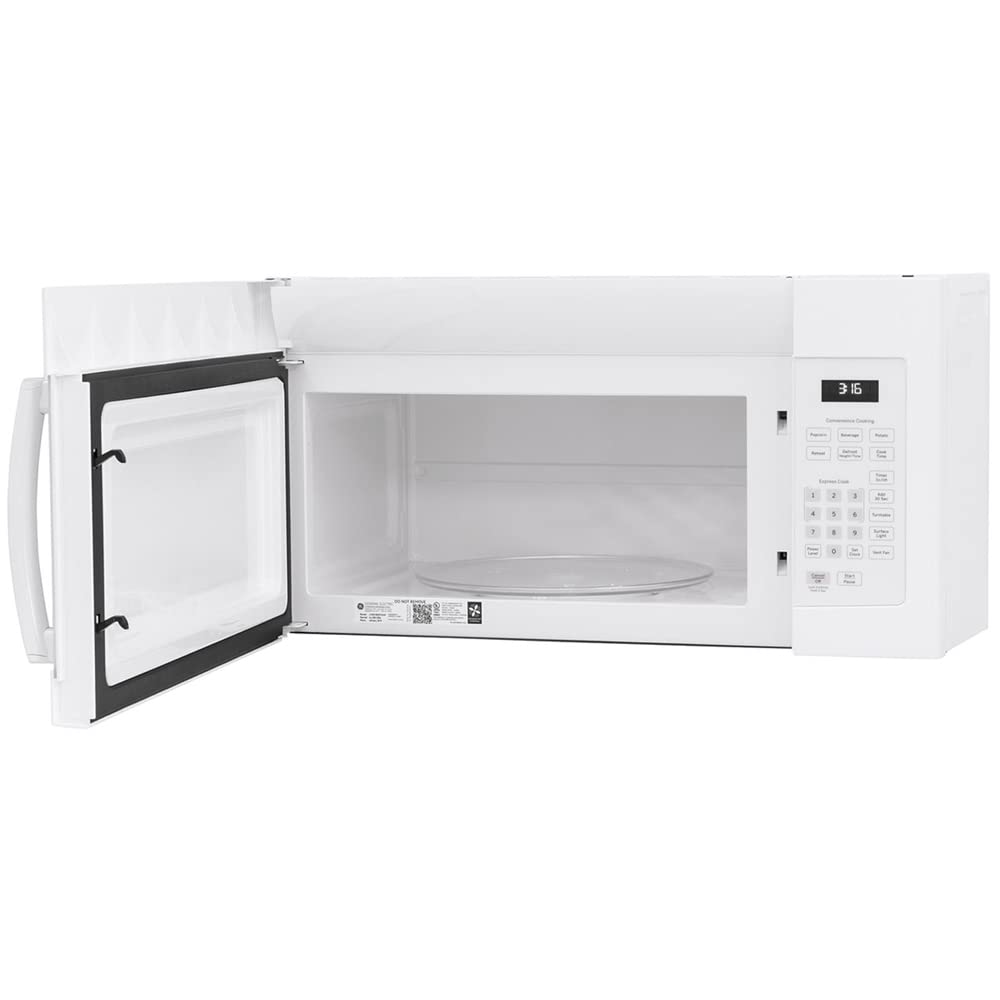 GE JVM3160DFWW 1.6 Cu. Ft. Over-the-Range Microwave Oven White Bundle with Premium 2 YR CPS Enhanced Protection Pack