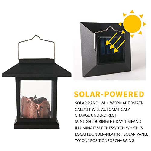 4 Packs Solar Lanterns Outdoor Hanging Lanterns- Garden Waterproof LED Candle Flickering Lights for Patio Courtyard Garden Decorative