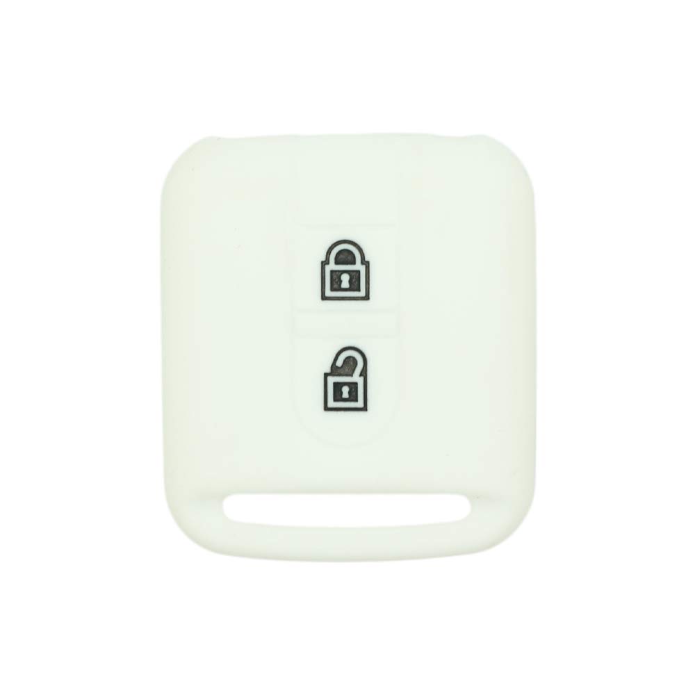 BROVACS Silicone Cover Protector Case Holder Skin Jacket Compatible with NISSAN 2 Button Remote Key Fob CV9502 White