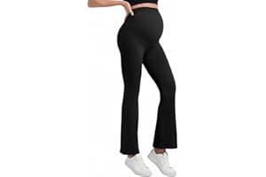 IFFEI Maternity Flare Leggings Over The Belly Buttery Soft High Waisted Workout Casual Pants for Lounge Yoga Casual