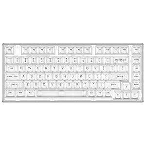 YUNZII X75 有線 ホットスワップメカニカルキーボード 透明なキーキャップ ガスケット装着75キーボード