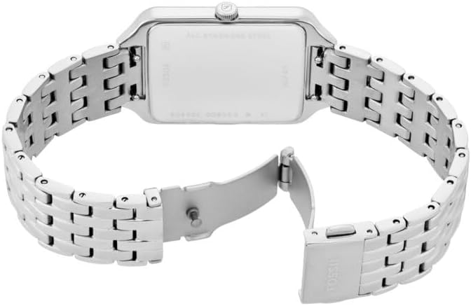 Relógio Raquel para mulheres, movimento de quartzo de três mãos com bracelete em aço inoxidável, tom prateado, 29 mm