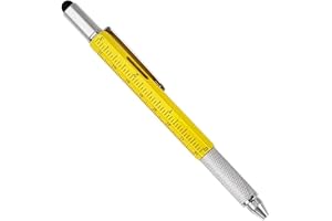 Multi Tool Pen 6 In 1 Metal Tech Pen With Ruler, Spirit Level, Stylus, Flat Head And Phillips Screwdriver Novelty Gifts Men G
