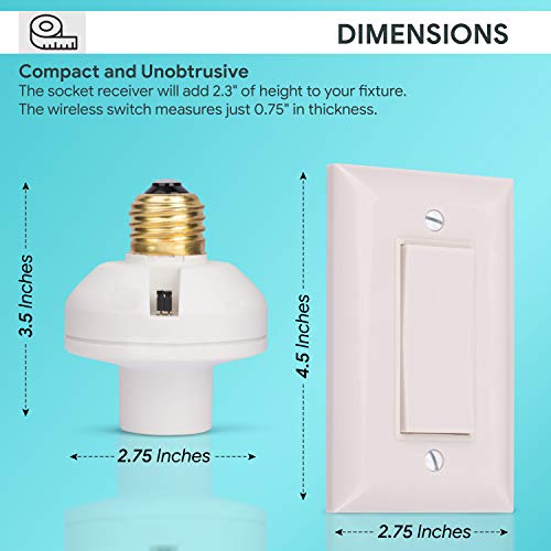 Wireless Remote Control Light Switch and Socket Cap to Turn Lamps and