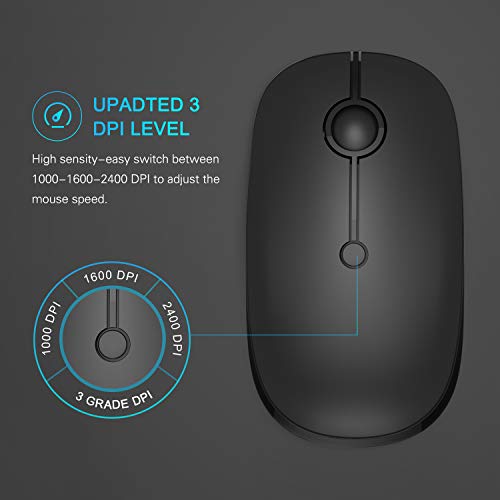 Type C Wireless Mouse, Dual Mode 2.4Ghz Rechargeable Slim Wireless ...