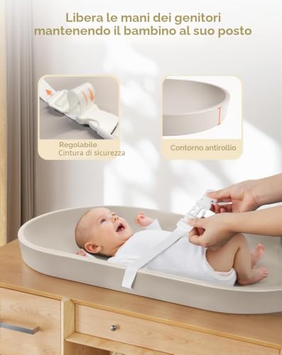 COMOMY Baby Changing Mat for Dresser - Erasable Changing Mat with Safety Belt, Waterproof, Soft, Lightweight and Portable, Easy to Clean for Travel Diaper Changing