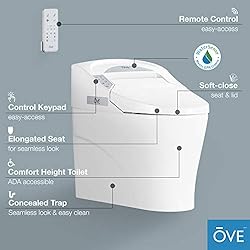 Ove Decors Yosemite Bidet Toilet Built-in with Tank